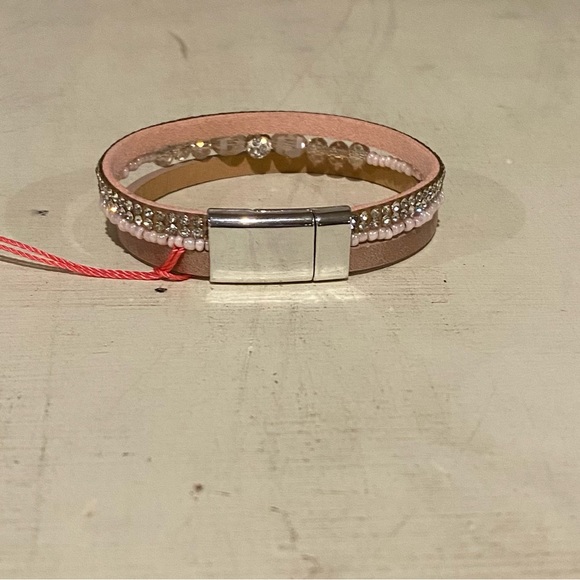 NWT Fifth Avenue Collection Pink Metallic and Rhinestone Bracelet - Picture 6 of 7